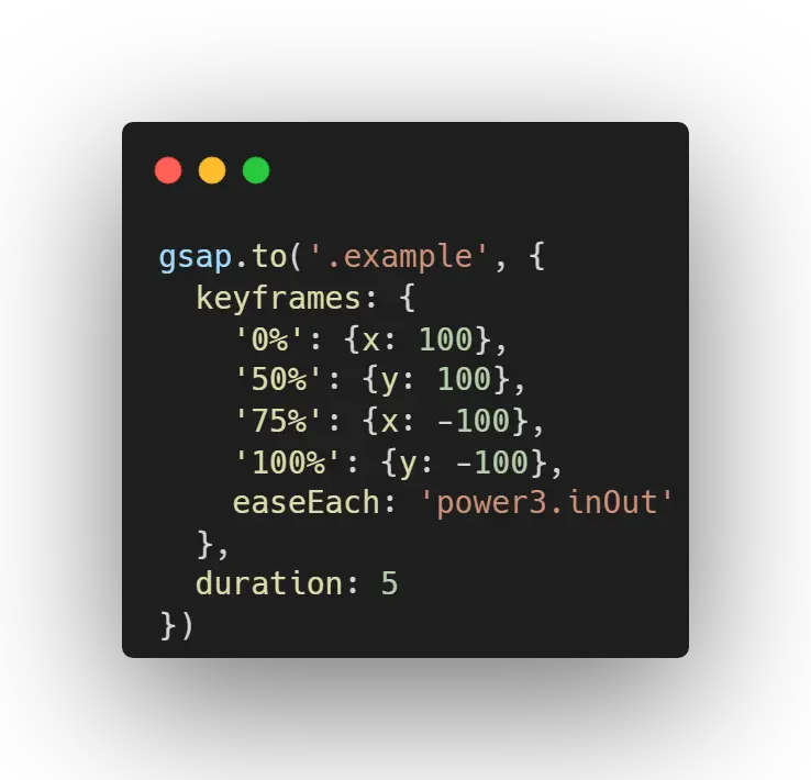 gsap percentage keyframes