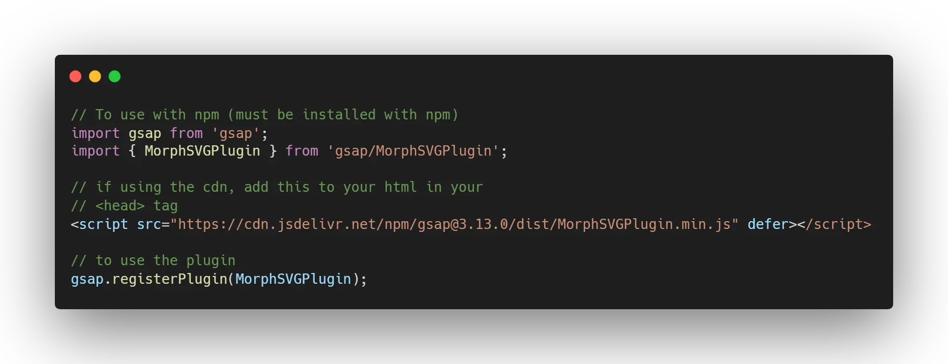 install morphsvg